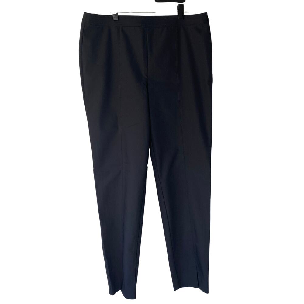 St. John Caviar Pants Sz 10 Black Designer Trousers Career Quiet Luxury Timeless